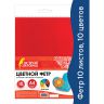 Цветной фетр для творчества, А4, ОСТРОВ СОКРОВИЩ, 10 листов, 10 цветов, толщина 2 мм, 660088