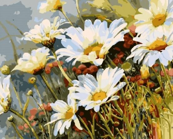 GX7077 Картина по номерам Paintboy "Ромашки"